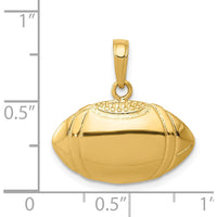 14K Yellow Gold Football Profile Pendant with Textured Detailing by Oro Pregiato