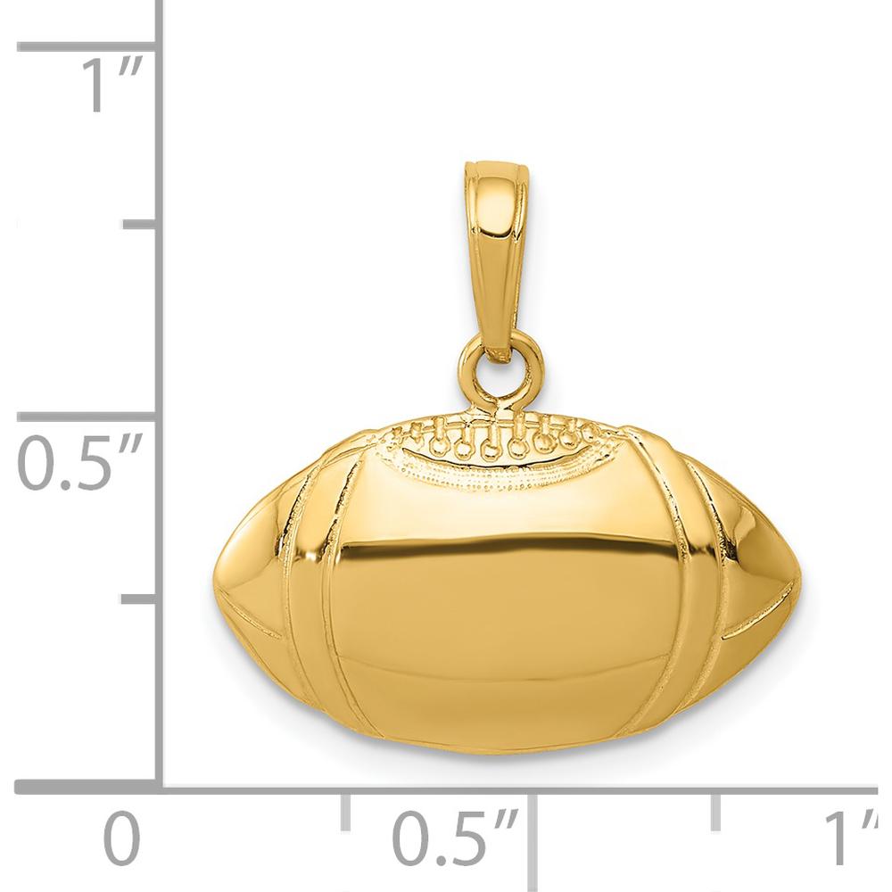 14K Yellow Gold Football Profile Pendant with Textured Detailing by Oro Pregiato