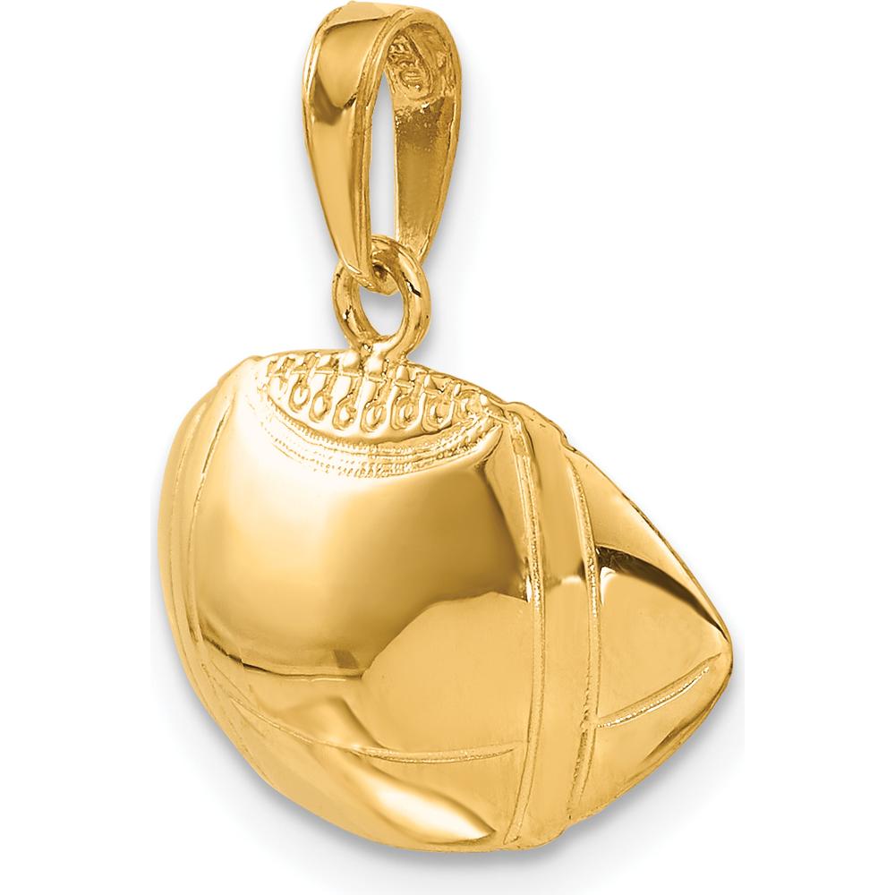 14K Yellow Gold Football Profile Pendant with Textured Detailing by Oro Pregiato