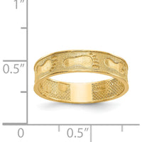 14K Yellow Gold Footprints in the Sand Ring - 5mm Width by Oro Pregiato