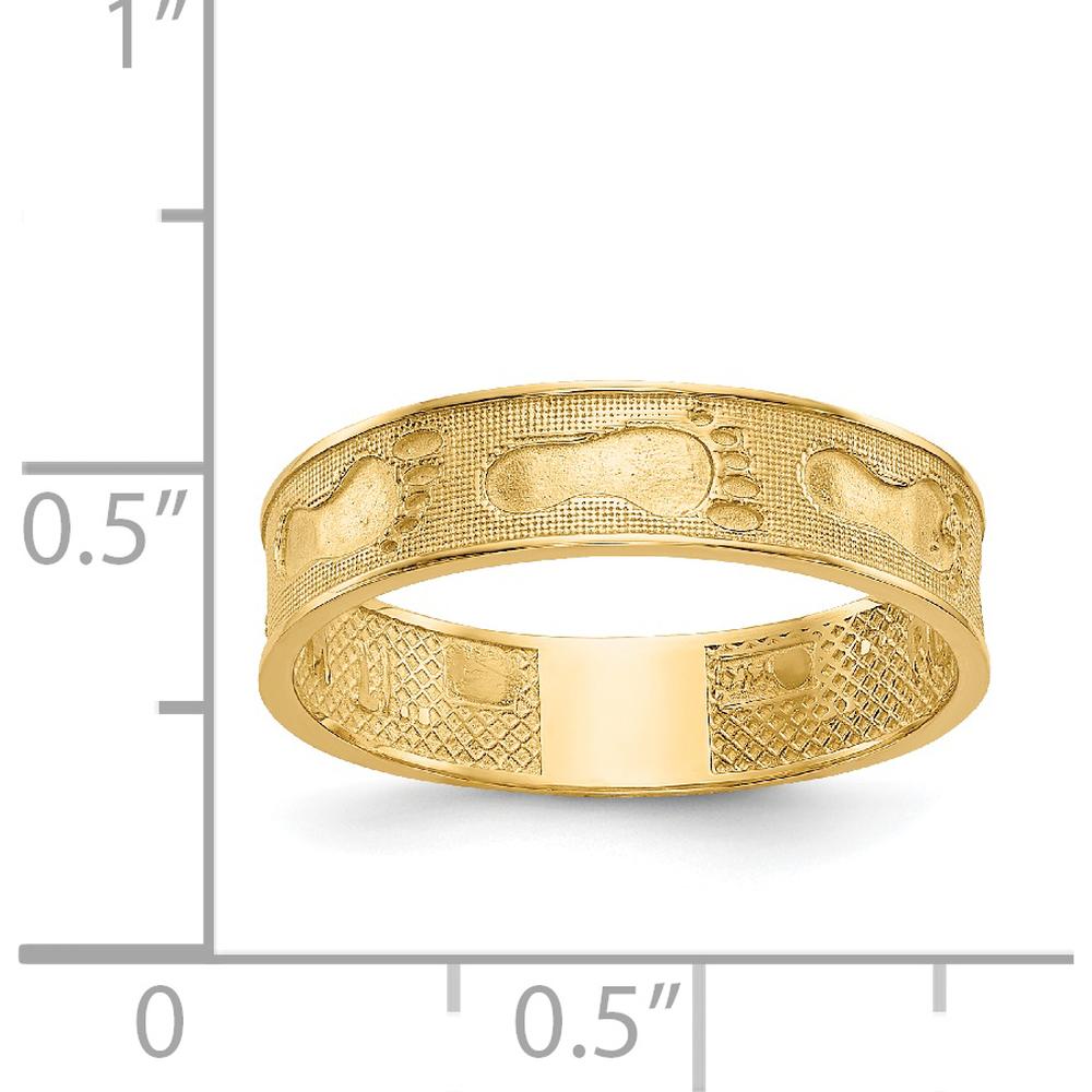 14K Yellow Gold Footprints in the Sand Ring - 5mm Width by Oro Pregiato