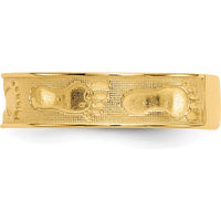14K Yellow Gold Footprints in the Sand Ring - 5mm Width by Oro Pregiato