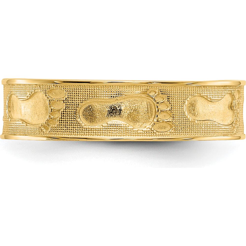 14K Yellow Gold Footprints in the Sand Ring - 5mm Width by Oro Pregiato