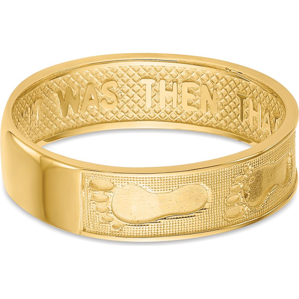 14K Yellow Gold Footprints in the Sand Ring - 5mm Width by Oro Pregiato