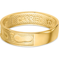 14K Yellow Gold Footprints in the Sand Ring - 5mm Width by Oro Pregiato