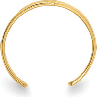 14K Yellow Gold Footprints Toe Ring - 5mm Solid Band, Polished Finish by Oro Pregiato