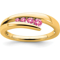 14K Yellow Gold Four-Stone Pink Tourmaline Ring - 0.26 Carat Total Gemstone Weight by 0
