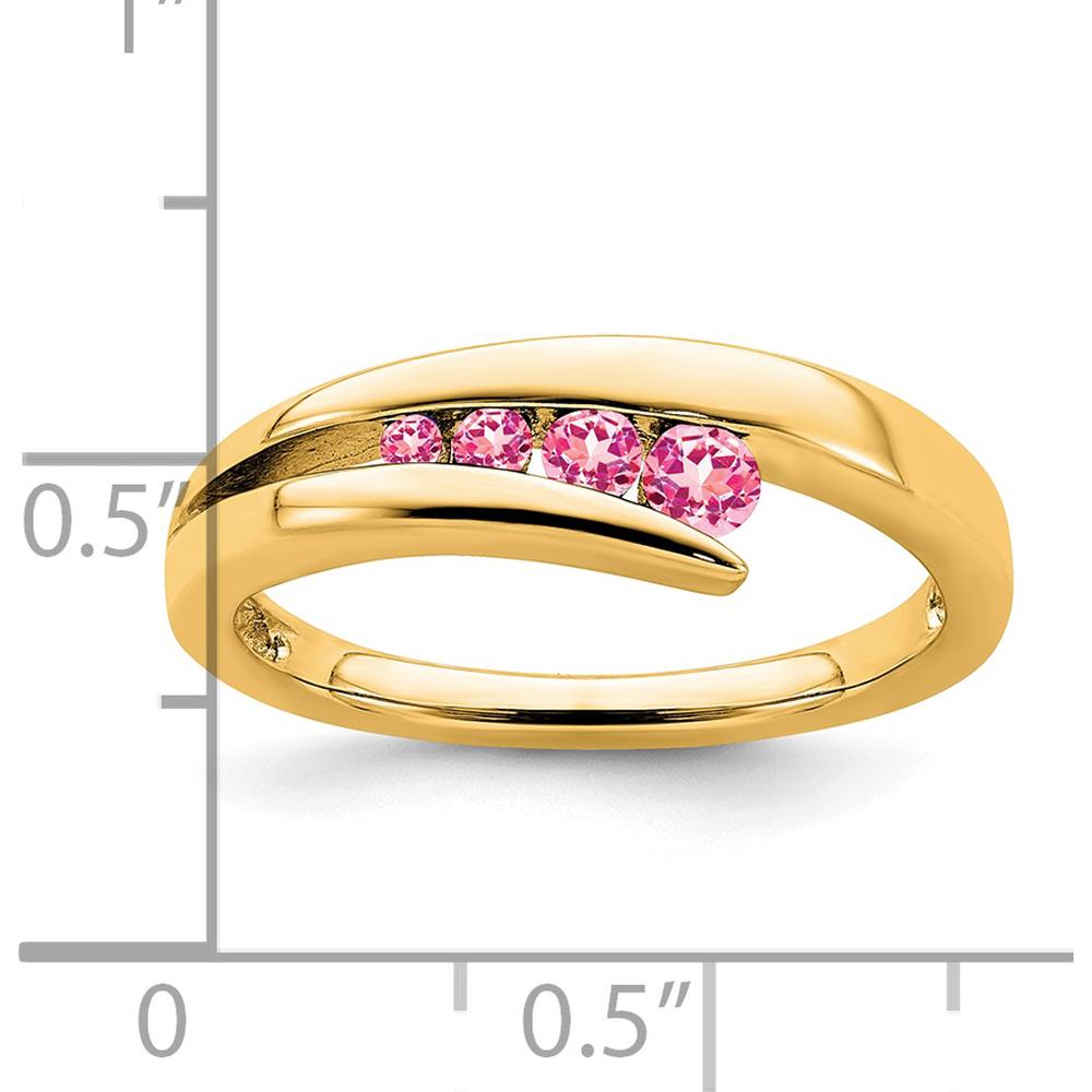 14K Yellow Gold Four-Stone Pink Tourmaline Ring - 0.26 Carat Total Gemstone Weight by 0