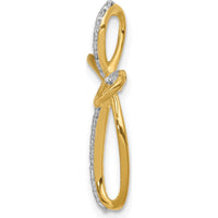 14K Yellow Gold Free-Form Diamond Cross Pendant with Round Natural Diamonds - 1/6 Carat Total Diamond Weight by Monteluci Fine Jewelry