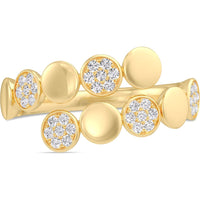 14K Yellow Gold Free Form Fashion Ring with Pavé Set Round Diamonds - 0.29 Carat Total Diamond Weight by Auriventus