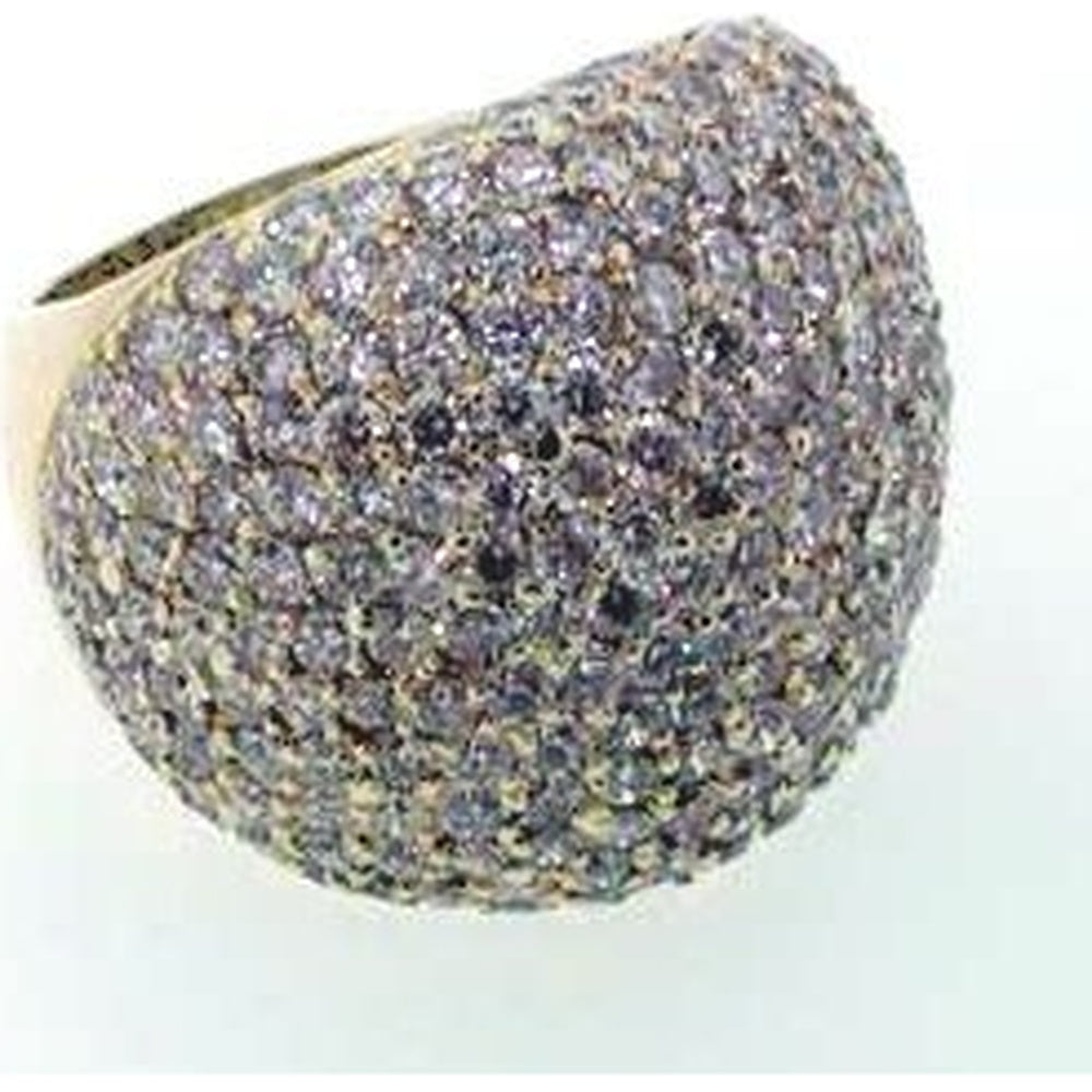 14K Yellow Gold Free Form Fashion Ring with Pave Set Round Diamonds - 7.64 Carat Total Diamond Weight by Auriventus