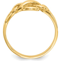 14K Yellow Gold Free Form Knot Ring with Solid Gold Band - 2mm Width by Oro Pregiato
