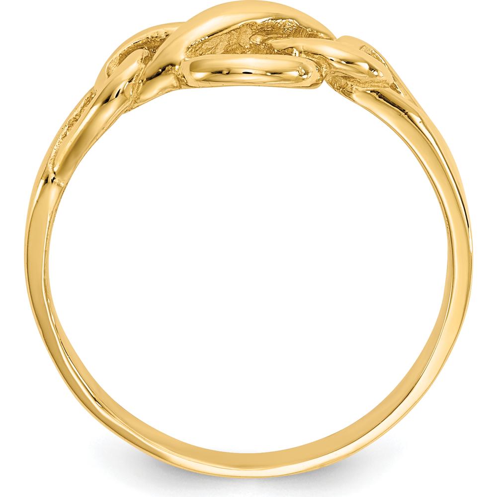 14K Yellow Gold Free Form Knot Ring with Solid Gold Band - 2mm Width by Oro Pregiato