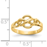 14K Yellow Gold Free Form Knot Ring with Solid Gold Band - 2mm Width by Oro Pregiato