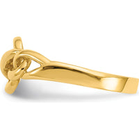 14K Yellow Gold Free Form Knot Ring with Solid Gold Band - 2mm Width by Oro Pregiato