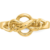 14K Yellow Gold Free Form Knot Ring with Solid Gold Band - 2mm Width by Oro Pregiato