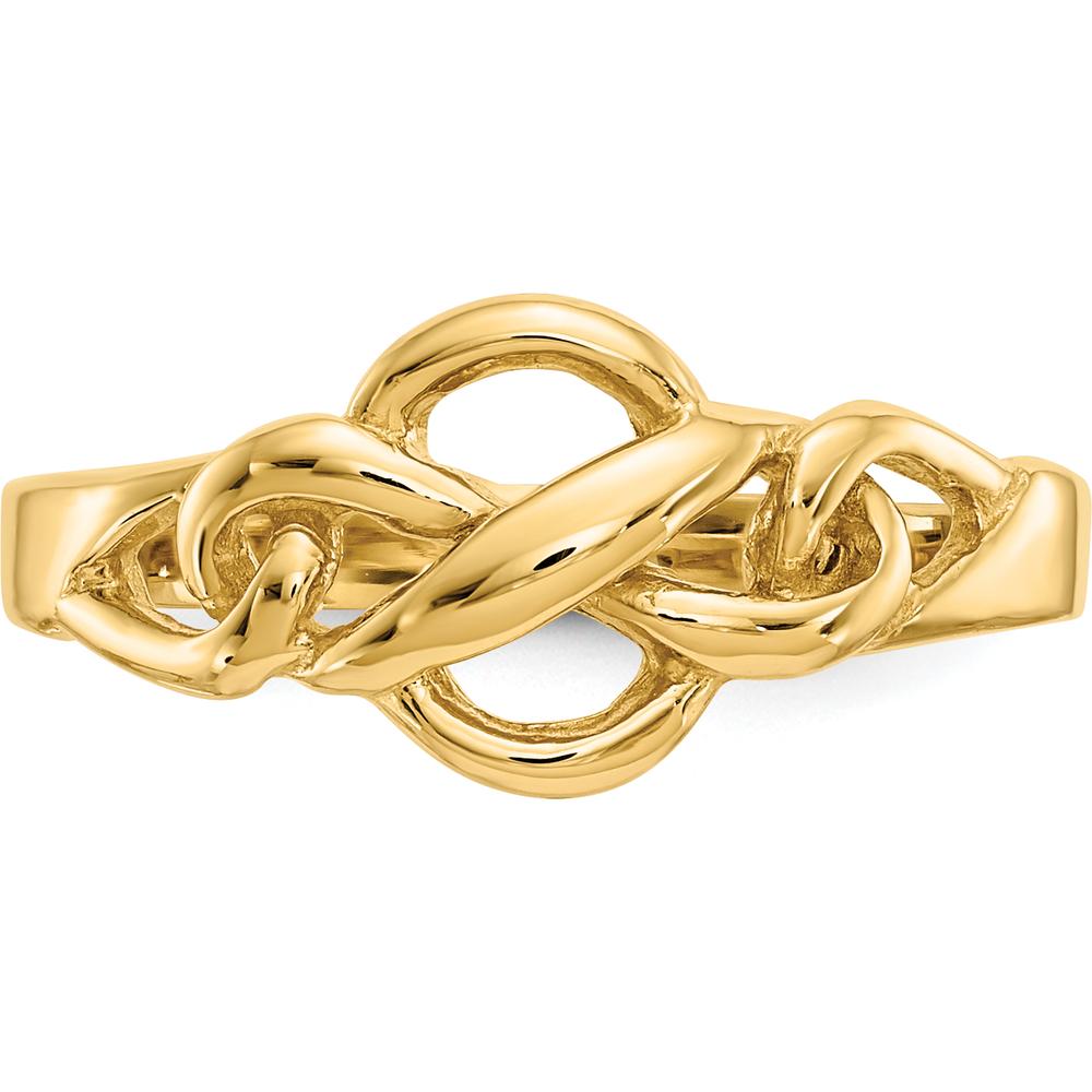14K Yellow Gold Free Form Knot Ring with Solid Gold Band - 2mm Width by Oro Pregiato