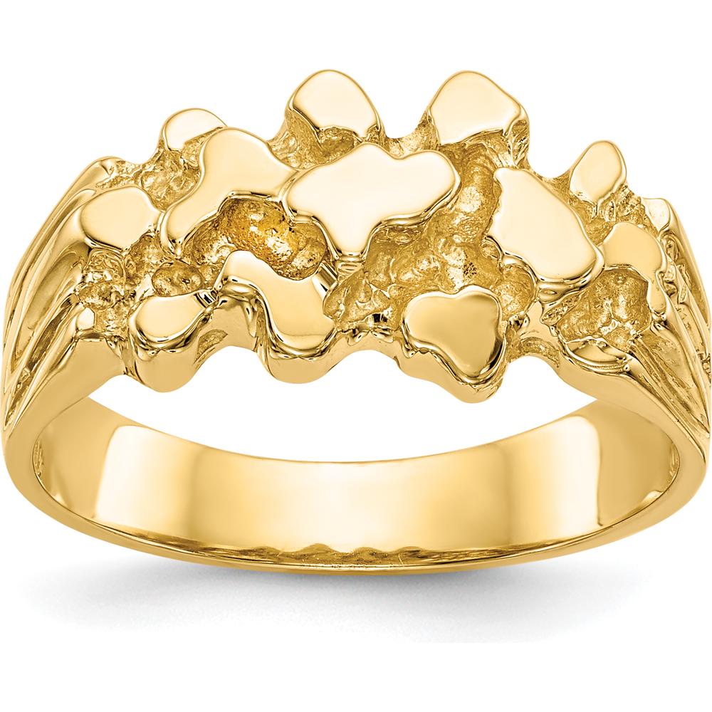 14K Yellow Gold Free Form Nugget Textured Fashion Ring by Oro Pregiato