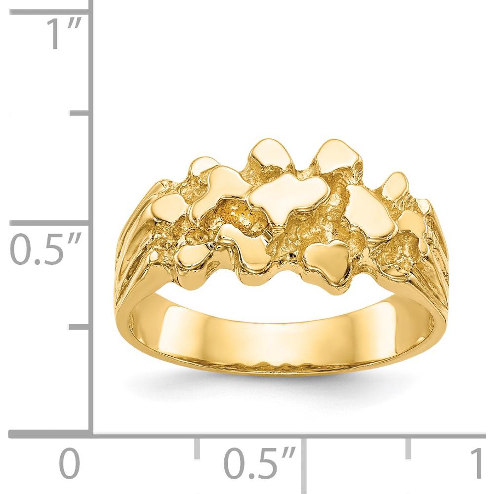 14K Yellow Gold Free Form Nugget Textured Fashion Ring by Oro Pregiato