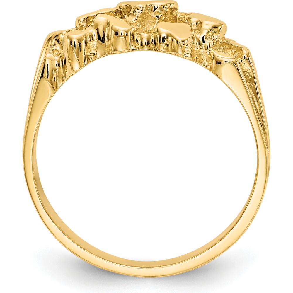 14K Yellow Gold Free Form Nugget Textured Fashion Ring by Oro Pregiato