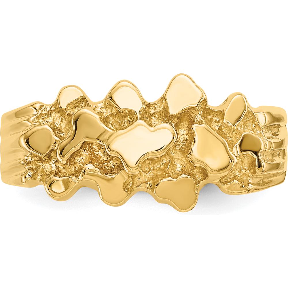 14K Yellow Gold Free Form Nugget Textured Fashion Ring by Oro Pregiato