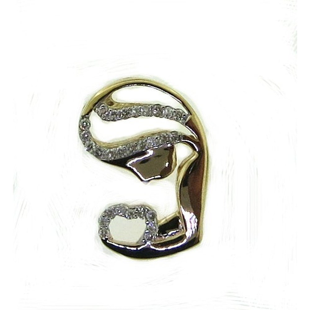 14K Yellow Gold Free Form Pendant with Pavé Set Round Diamonds - 0.18 Carat Total Diamond Weight by Auriventus
