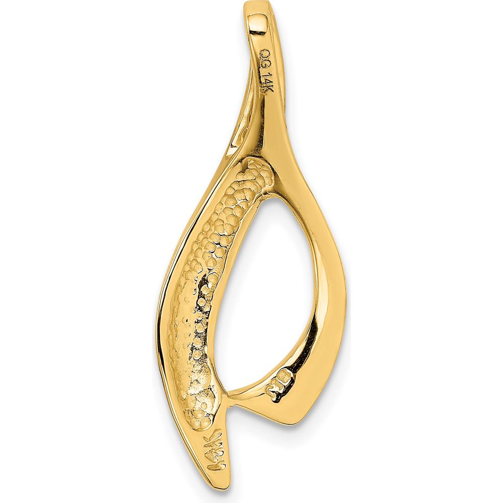 14K Yellow Gold Free Form Polished Omega Slide Pendant by 0