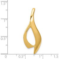 14K Yellow Gold Free Form Polished Omega Slide Pendant by 0