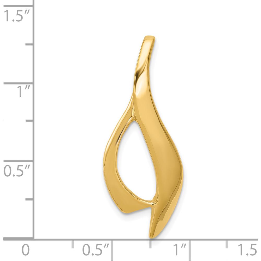 14K Yellow Gold Free Form Polished Omega Slide Pendant by 0