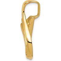 14K Yellow Gold Free-Form Polished Slide Pendant for Omega Chains - Fits up to 6mm by 0