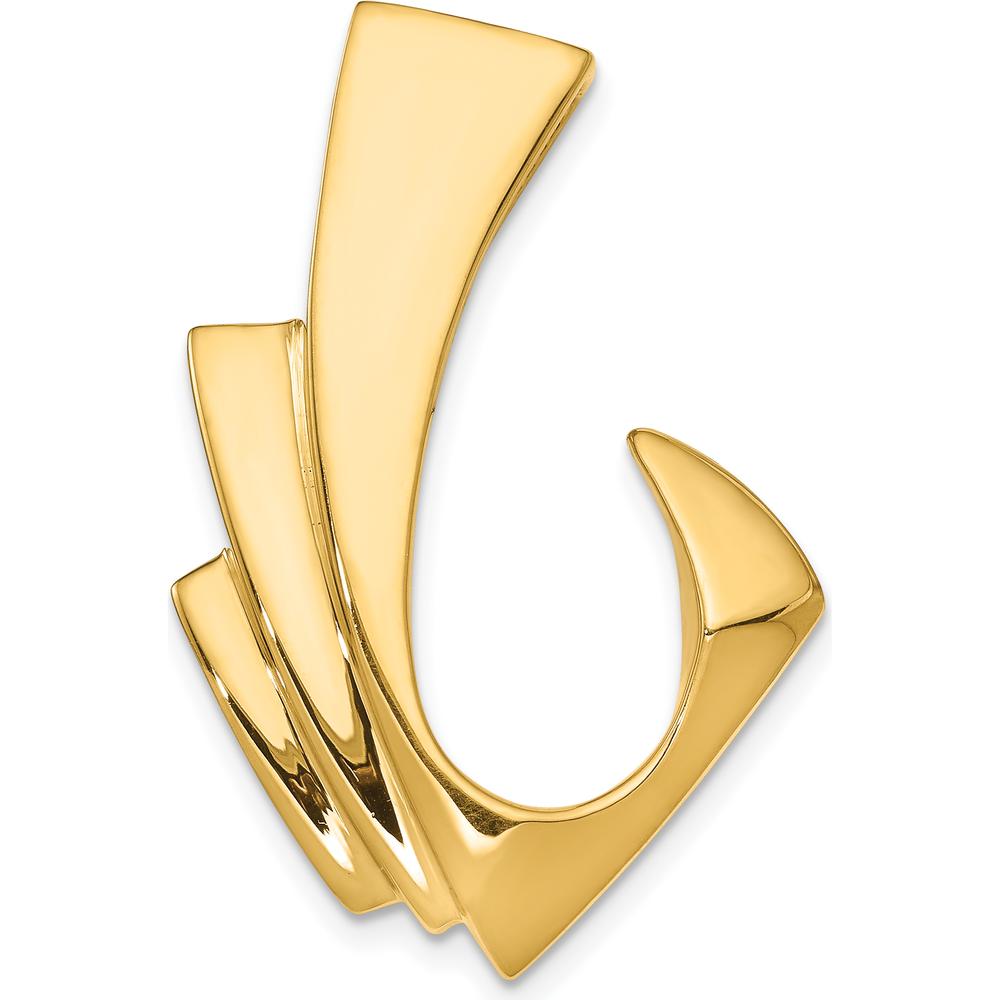 14K Yellow Gold Free Form Polished Slide Pendant for Omega Chains up to 8mm by 0
