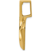 14K Yellow Gold Free Form Polished Slide Pendant for Omega Chains up to 8mm by 0