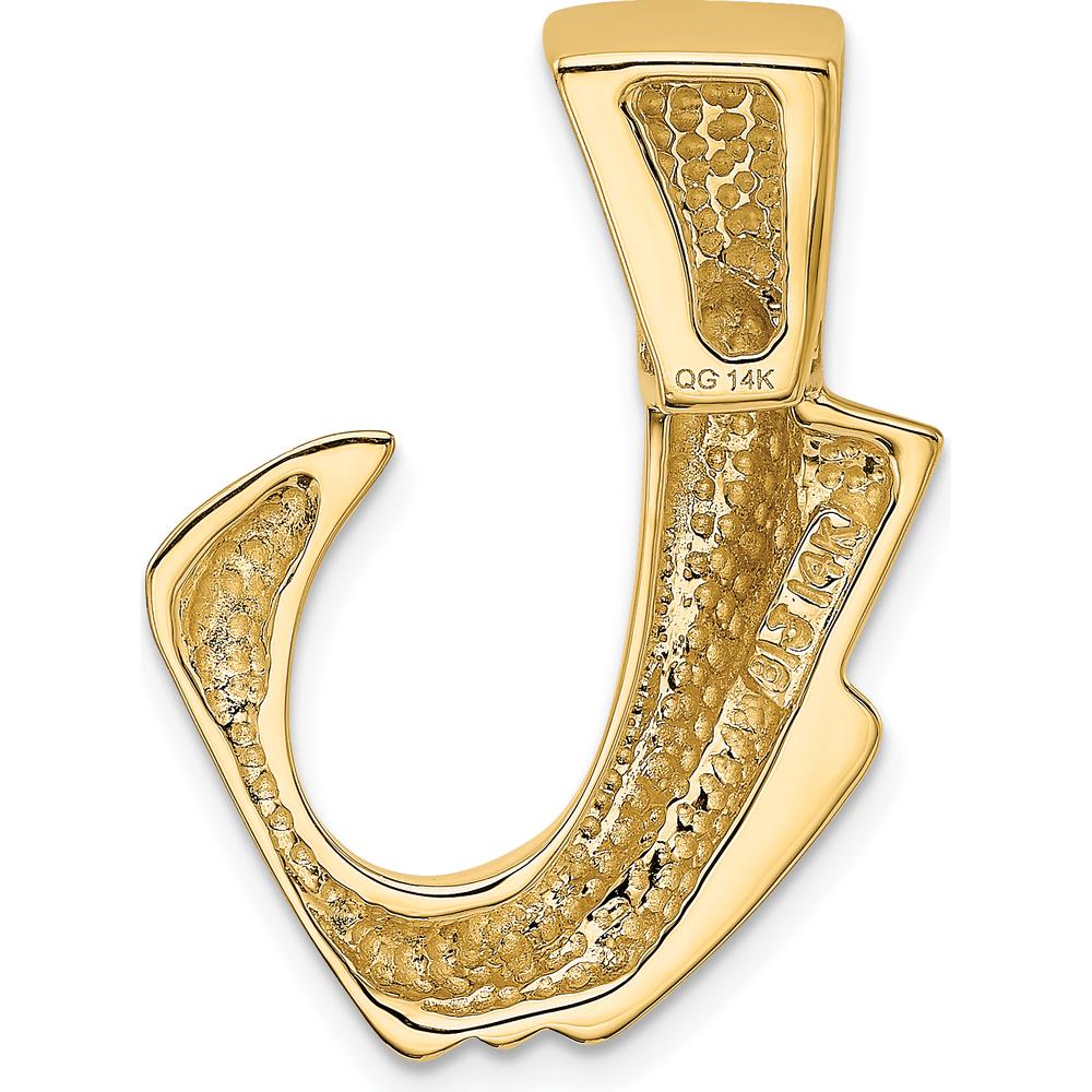 14K Yellow Gold Free Form Polished Slide Pendant for Omega Chains up to 8mm by 0