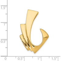 14K Yellow Gold Free Form Polished Slide Pendant for Omega Chains up to 8mm by 0