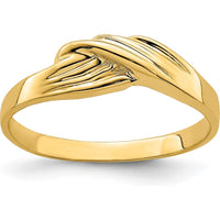 14K Yellow Gold Freeform Fashion Ring - Unique Tapered Band Design by Oro Pregiato