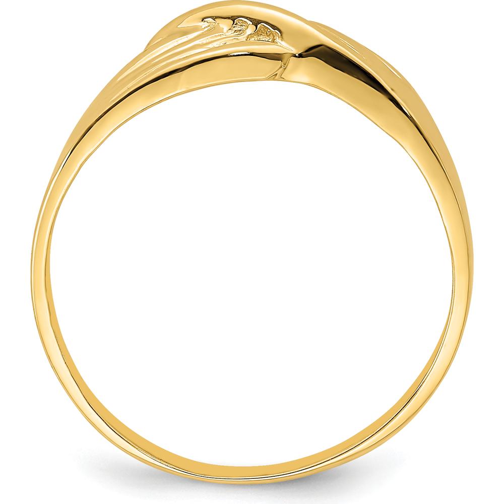 14K Yellow Gold Freeform Fashion Ring - Unique Tapered Band Design by Oro Pregiato