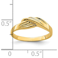 14K Yellow Gold Freeform Fashion Ring - Unique Tapered Band Design by Oro Pregiato