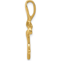 14K Yellow Gold Freeform Polished Slide Pendant for Omega Chains - Fits Up to 6mm by 0