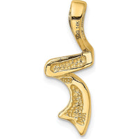 14K Yellow Gold Freeform Polished Slide Pendant for Omega Chains - Fits Up to 6mm by 0