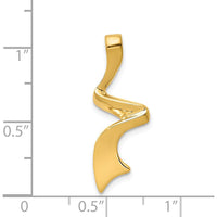14K Yellow Gold Freeform Polished Slide Pendant for Omega Chains - Fits Up to 6mm by 0