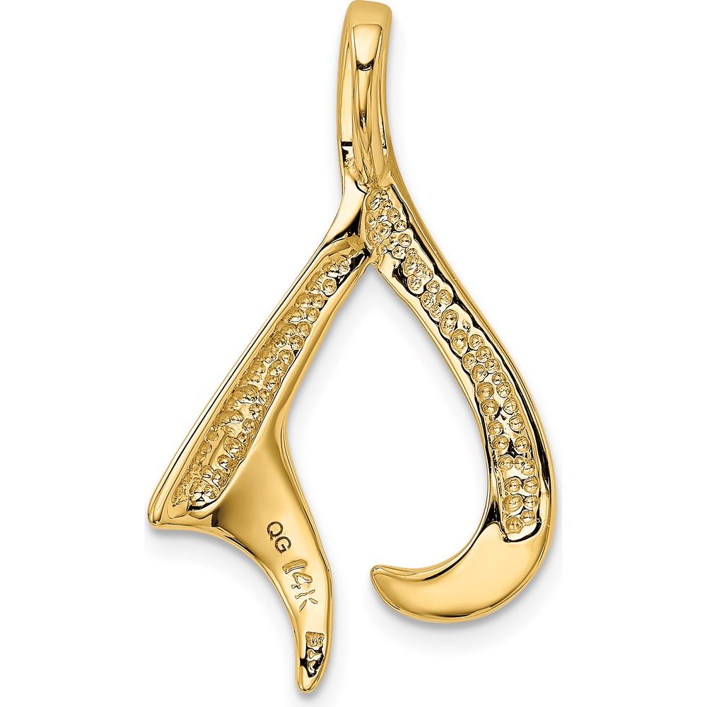 14K Yellow Gold Freeform Polished Slide Pendant for Omega Chains by 0