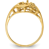 14K Yellow Gold Freeform Ring Mounting for 4mm Pearl and Diamond Accent Stones by Oro Pregiato