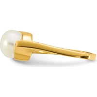 14K Yellow Gold Freshwater Cultured Button Pearl Ring - 7-8mm by Monteluci Fine Jewelry