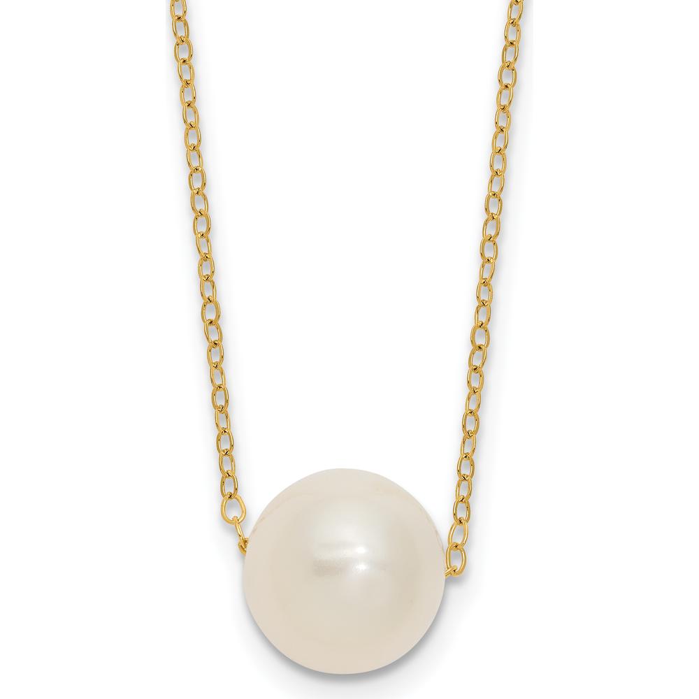 14K Yellow Gold Freshwater Cultured Pearl 10-11mm Cable Necklace - Elegant Women's Jewelry by Monteluci Fine Jewelry