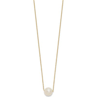 14K Yellow Gold Freshwater Cultured Pearl 10-11mm Cable Necklace - Elegant Women's Jewelry by Monteluci Fine Jewelry