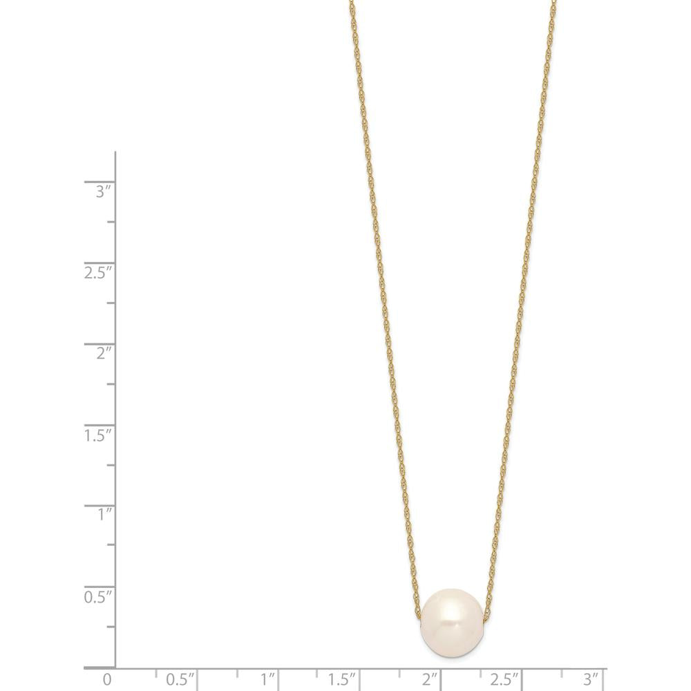 14K Yellow Gold Freshwater Cultured Pearl 10-11mm Cable Necklace - Elegant Women's Jewelry by Monteluci Fine Jewelry