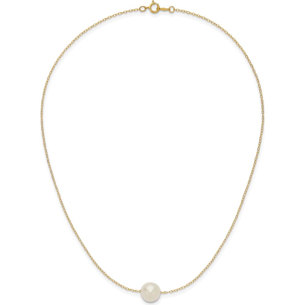 14K Yellow Gold Freshwater Cultured Pearl 10-11mm Cable Necklace - Elegant Women's Jewelry by Monteluci Fine Jewelry