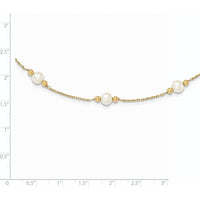 14K Yellow Gold Freshwater Cultured Pearl Beaded Station Bracelet - 5 Pearls by Monteluci Fine Jewelry