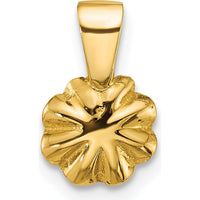 14K Yellow Gold Freshwater Cultured Pearl Flower Pendant with Textured Back - 4-5mm Pearl by Monteluci Fine Jewelry