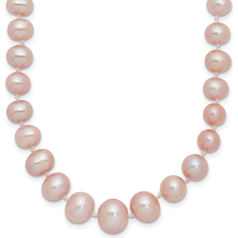 14K Yellow Gold Freshwater Cultured Pearl Graduated Necklace with Purple Pearls - 18" by Monteluci Fine Jewelry